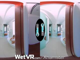 Wetvr sortudo pendurado deformação virtual realidade banho caralho