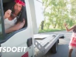 Ukrainian Chick Shrima Malati Outdoor xxx movie With Car Mechanic - LETSDOEIT