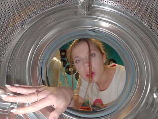 Step sister got stuck again into washing machine had to call rescuers