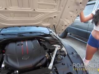 Roadside - Busty divinity Rides Her Mechanic's Big cock
