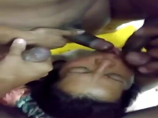 Desi bhabhi sucks cocks in gangbang