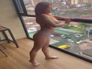Big tits Redhead Latina diva With Asshole Tattoo Sucks prick And Is Nervous