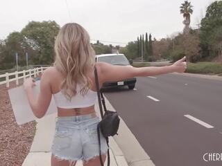 Super Big Boob Blonde Hitchhiker Get A Van Ride And Hardcore BBC Fuck From A Friendly Driver
