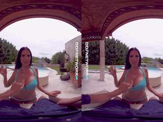 Busty VR adult clip babe Kira Queen Sucks & Fucks Poolside in POV adult clip Scene