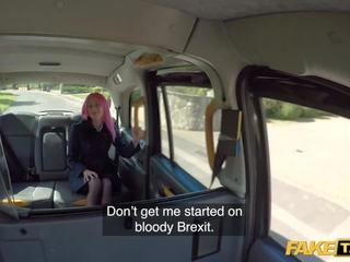Fake Taxi Pink Haired Roxy Lace Fucks a Huge White putz