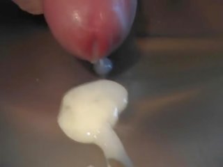 Nepokosený phallus blbec-off spermie extrémne detail ejakulácia semeno