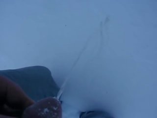 Urineren in snow